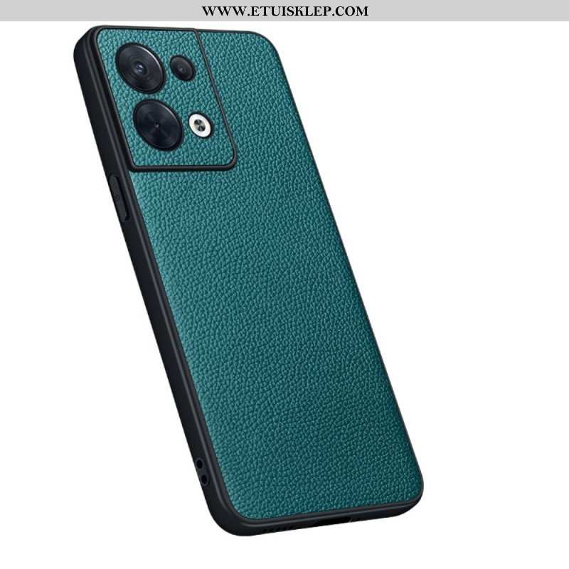 Etui do Oppo Reno 8 Prawdziwa Skóra Litchi